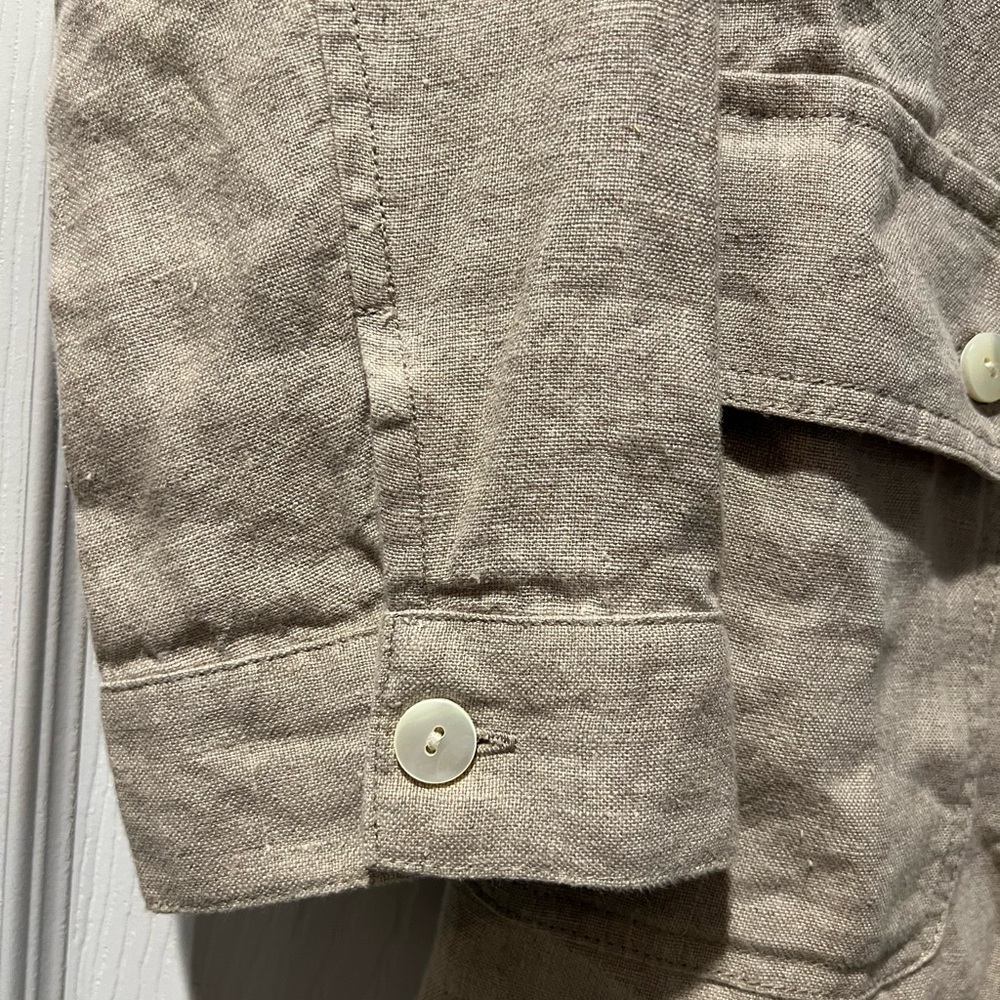 Linen Cargo Shirt Jacket - Picture 6 of 9